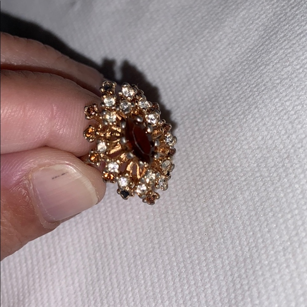 Opal garnet cluster costume jewelry rings GEP - Picture 3 of 6